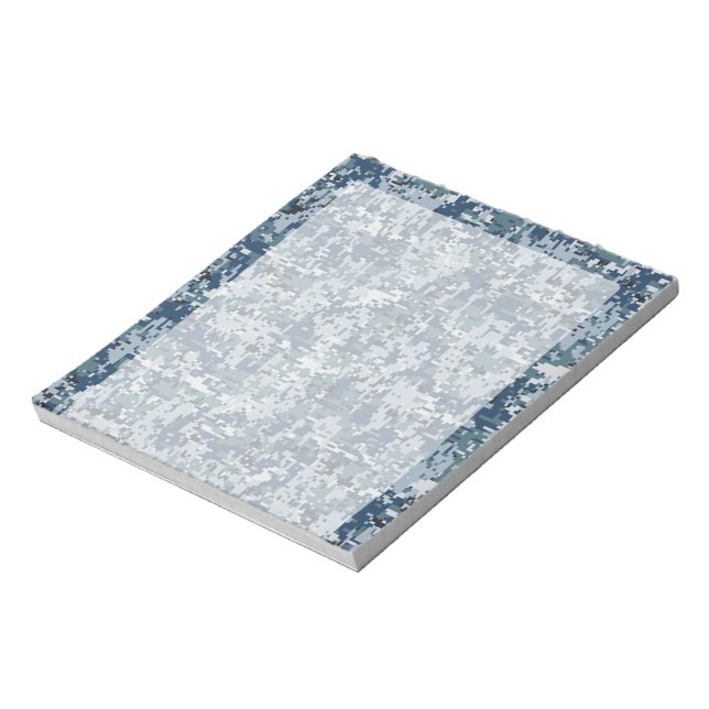 Navy Blue Digital Camouflage Deco Notizblock (Rotiert)