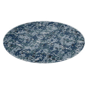 Navy Blue Digital Camouflage Deco Schneidebrett
