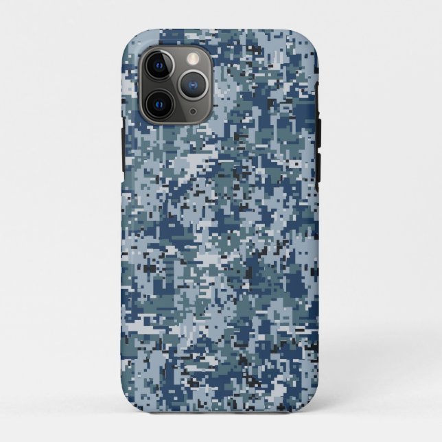 Navy Blue Digital Camouflage Design Case-Mate iPhone Hülle (Rückseite)