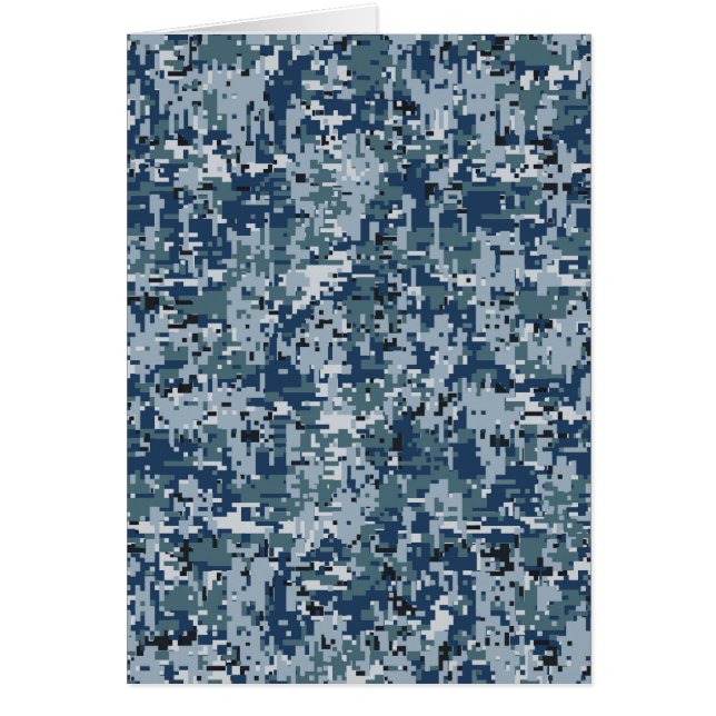 Navy Blue Digital Pixels Camouflage Deco (Vorne)
