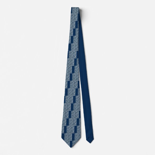 Navy Blue Digital Pixels Camouflage Deco Krawatte (Vorderseite)