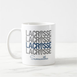 Navy Blue Distressed Lacrosse Word Kaffeetasse