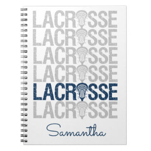 Navy Blue Distressed Lacrosse Word Notizblock