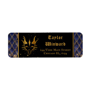 Navy Blue Dragon Scales Gold Imitate Glitzer