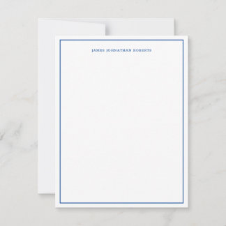 Navy Blue Einfache Berufliche Grenze Mitteilungskarte