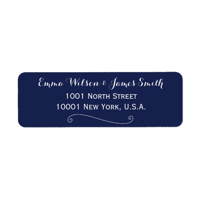 Navy Blue Elegant Address Labels (Vorne)