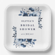 Navy Blue Elegant Country Floral Brautparty