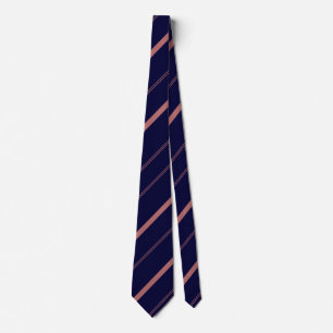 Navy Blue Elegant Diagonal Lines Striped Krawatte