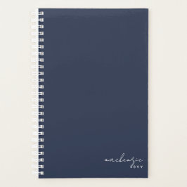 Navy Blue Elegant Einfach Minimalistisch Personali Planer