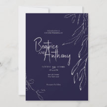 Navy Blue Elegant Minimalistisch Moderne Hochzeit