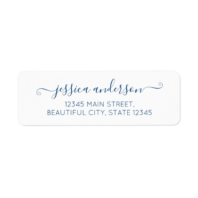 Navy Blue Elegant Moderne Kalligrafie Script Trend (Vorne)