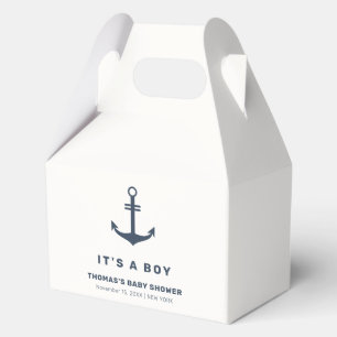 Navy Blue Elegant Nautical Anchor Baby Shower Geschenkschachtel