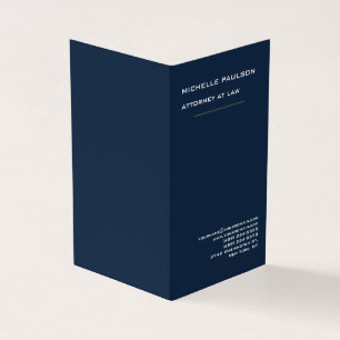 Navy Blue Elegant Schlicht Beruflich Visitenkarten
