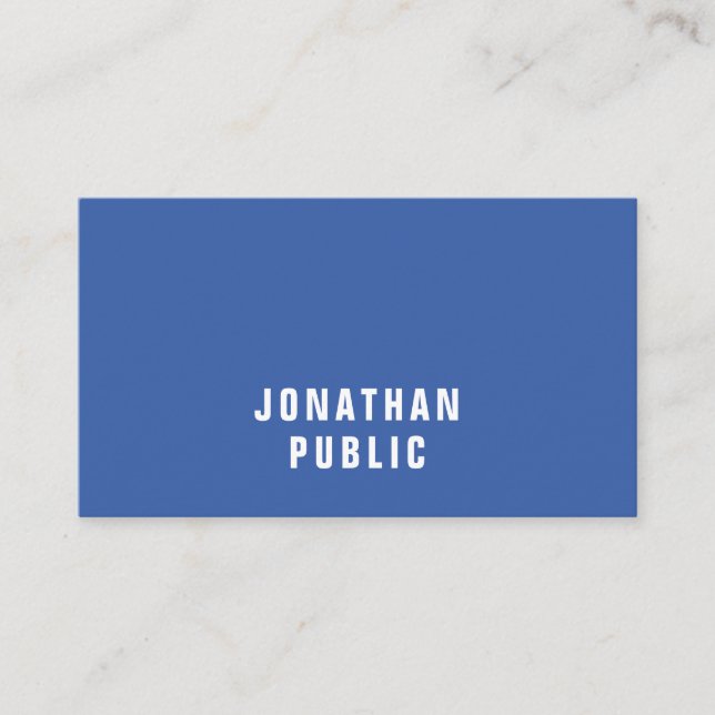 Navy Blue Elegant Sleek Design Beruflich Luxus Visitenkarte (Vorderseite)