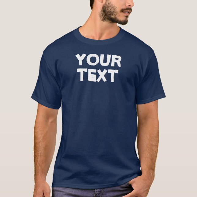 Navy Blue Elegant Template Moderne Männer T-Shirt (Vorderseite)