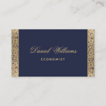 Navy Blue Elegant Vintag Gold Rose & Kalligraphie
