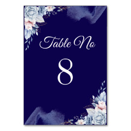 Navy blue elegant wedding tischnummer