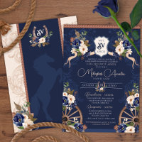 Navy Blue Elegante Baroque Charro Quinceanera
