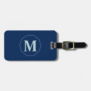 Navy Blue eleganter Monogramm personalisiert Gepäckanhänger