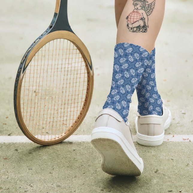 Navy Blue Eye Spooky Muster Cool & Funny Creepy Socken (Von Creator hochgeladen)