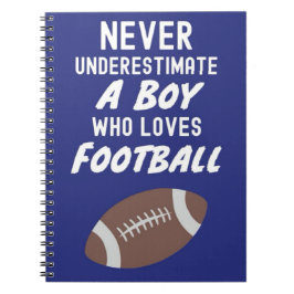Navy Blue Fall Football Spieler Geschenke für Jung Notizblock
