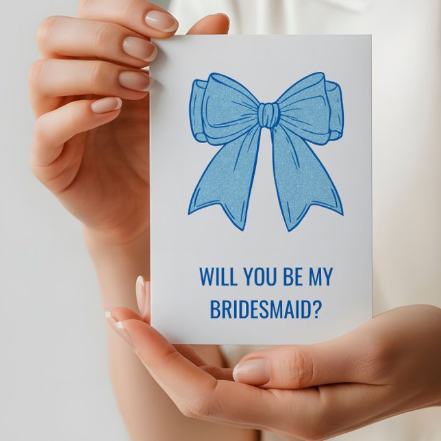 Navy + Blue Faux Glitter Wedding Party Proposal (Von Creator hochgeladen)