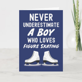 Navy Blue Figure Skating Cards For Baby Boys Kids Karte