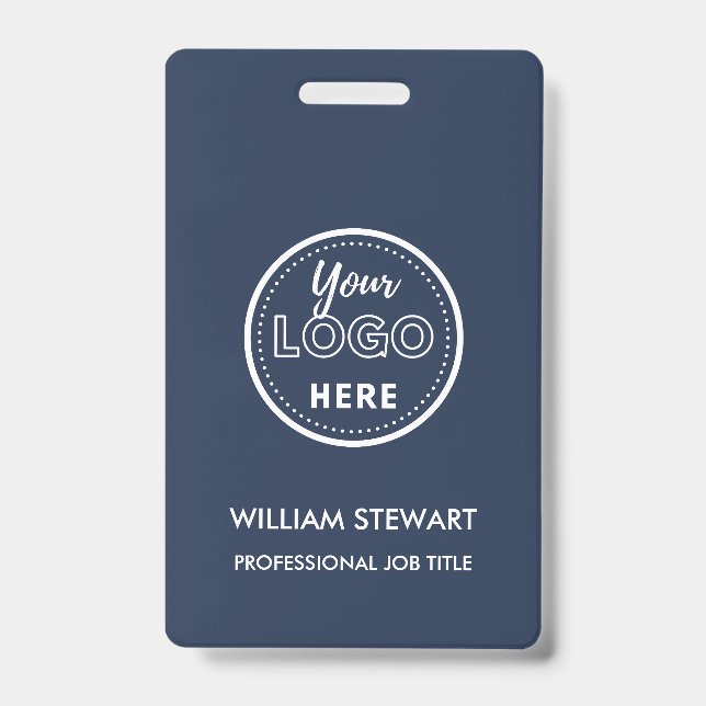 Navy Blue Firmenlogo Mitarbeiter Mitarbeiter Ausweis (Vorderseite)