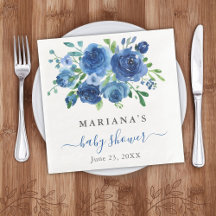 Navy Blue Floral Brautparty