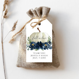 Navy Blue Floral Pumpkin Vielen Dank für die Tags Geschenkanhänger