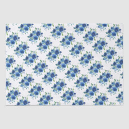 Navy Blue Floral Seidenpapier