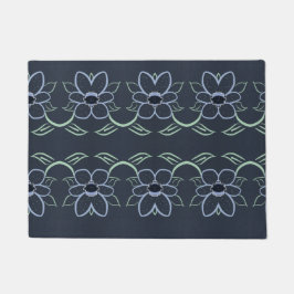 Navy Blue Floral Throw Mat Fußmatte