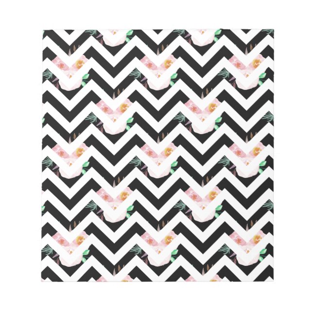 Navy Blue Floral Throw Pillows Notizblock (Vorderseite)