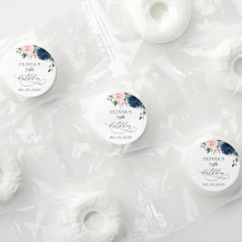 Navy Blue Flowers, Pink Flowers, Boho, Birthday