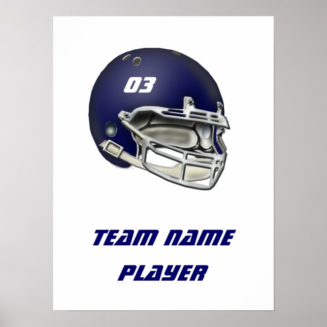Navy Blue Football Helm Poster (Vorne)