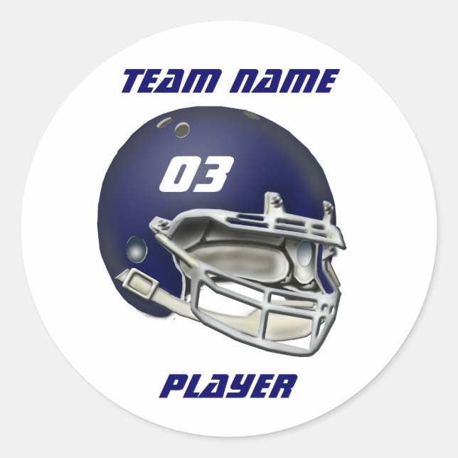 Navy Blue Football Helm Sticker (Vorderseite)