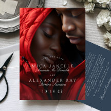 Navy Blue Formal Classic Elegant Calligraphy Photo