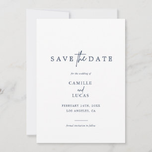 Navy Blue Foto Save the Dates Einladung