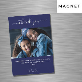 Navy Blue Foto Skript danke Magnet