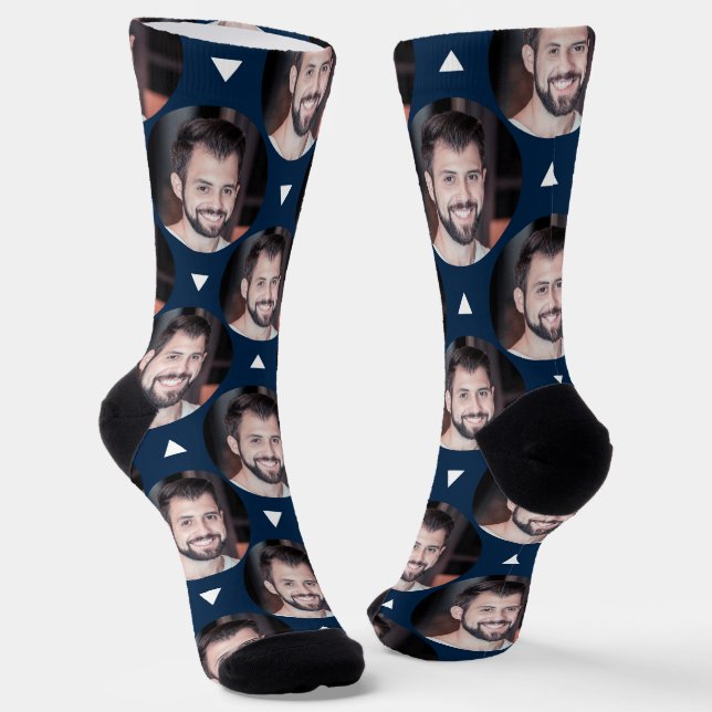 Navy Blue Foto von Boyfriend for Girlfriend Socks Socken (Gewinkelt)