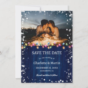 Navy Blue Foto WeihnachtsLICHT Weihnachtsfeier Save The Date