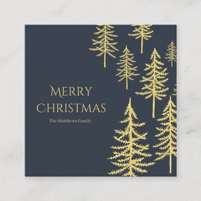 Navy Blue Frohe Weihnachten Begleitkarte (Vorderseite)