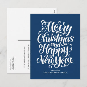 Navy Blue frohe Weihnachten und ein glückliches ne