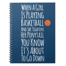 Navy Blue Funny Girls Basketball Basketball Player