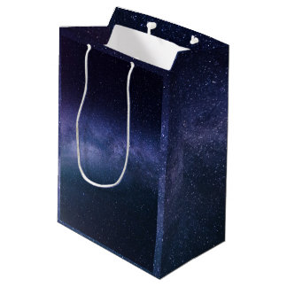 Navy Blue Galaxy Starry Night Stars Modern Mittlere Geschenktüte