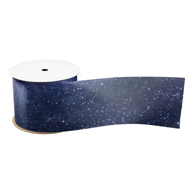 Navy Blue Galaxy Starry Night Stars Satinband (Spule)