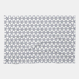 Navy Blue Geometric Pattern on White Geschirrtuch