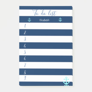 Navy-Blue gestreift, Anker, To-Do-Liste Post-it Klebezettel