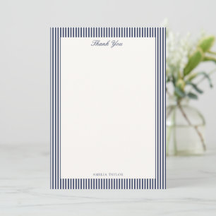 Navy-Blue gestreifte elegante benutzerdefinierte B Dankeskarte