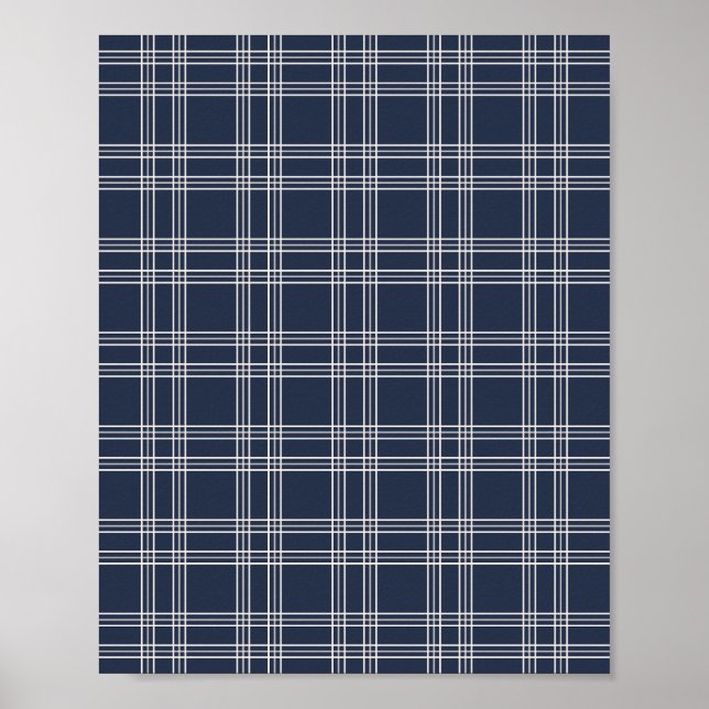 Navy Blue Gingham Poster (Vorne)